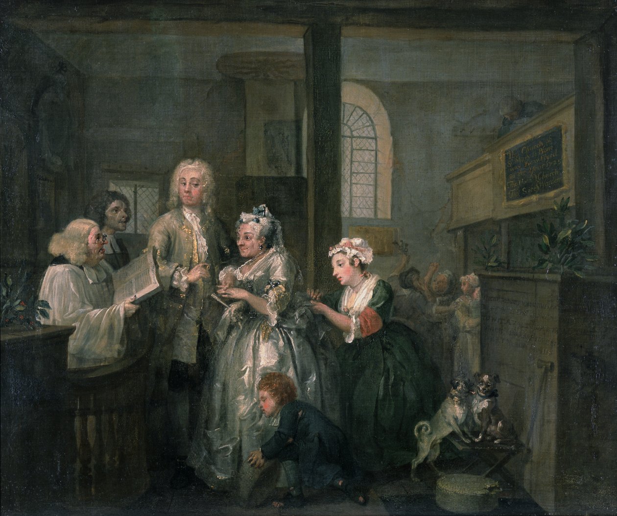 O progresso de um ancinho V: O ancinho casando-se com uma velha, 1733 de William Hogarth