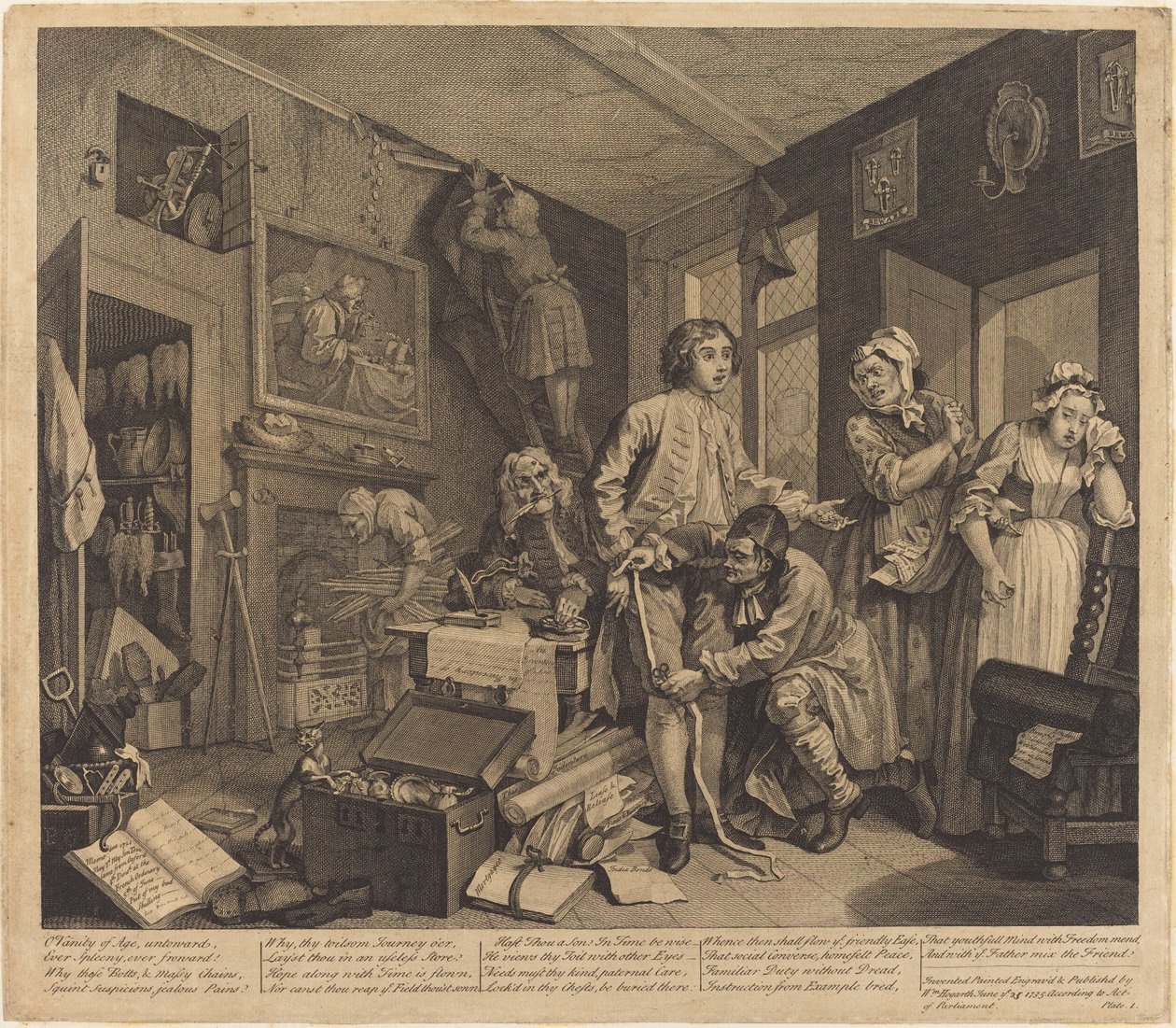 O Progresso de um Rake: pl.1 de William Hogarth