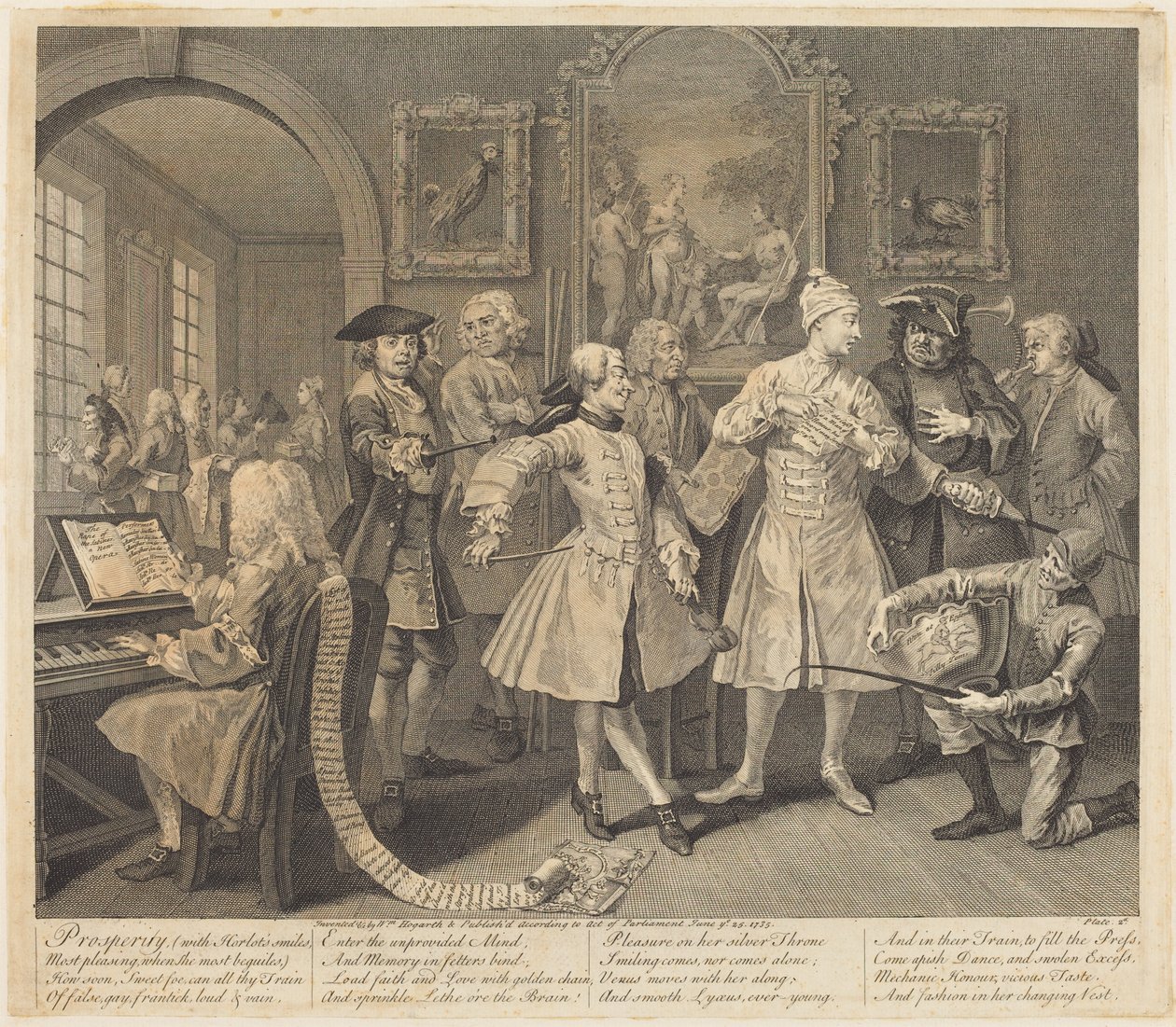 A Ascensão de um Libertino: pl. 2 de William Hogarth