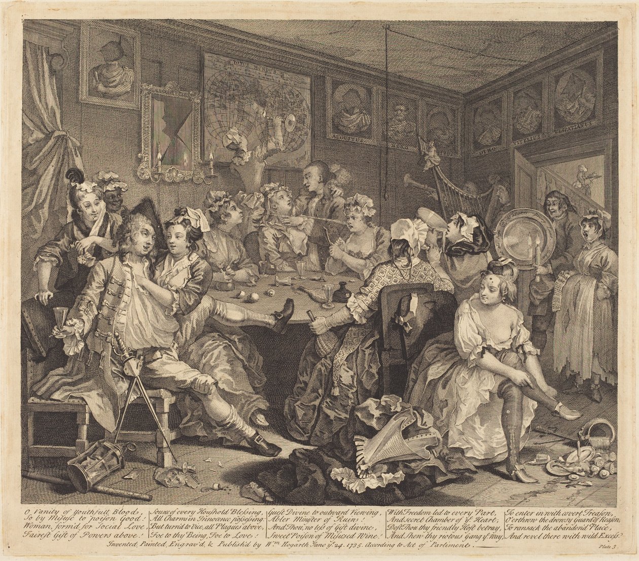 A carreira de um libertino: estampa 3 de William Hogarth