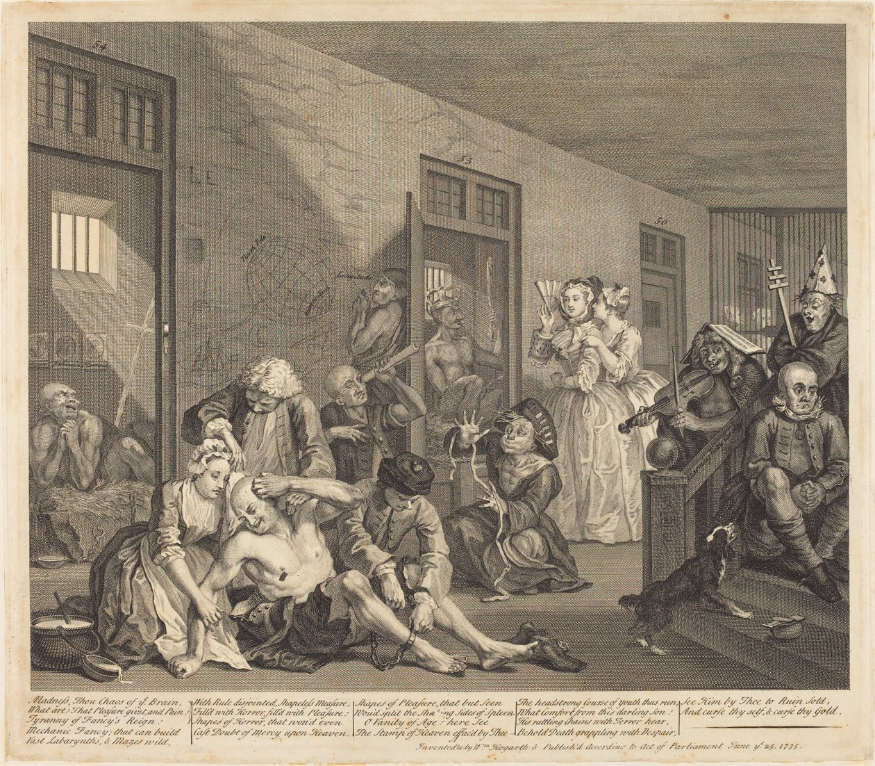O Progresso de um Rake: pl.8 de William Hogarth