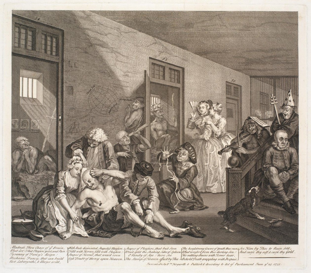 O progresso de um ancinho, placa 8 de William Hogarth