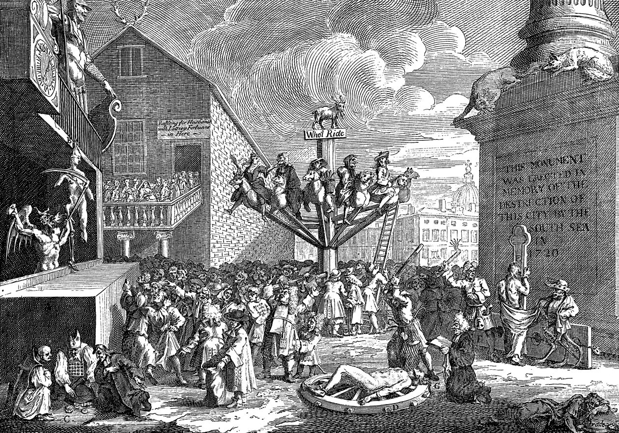 Uma sátira na Companhia do Mar do Sul, 1721 de William Hogarth