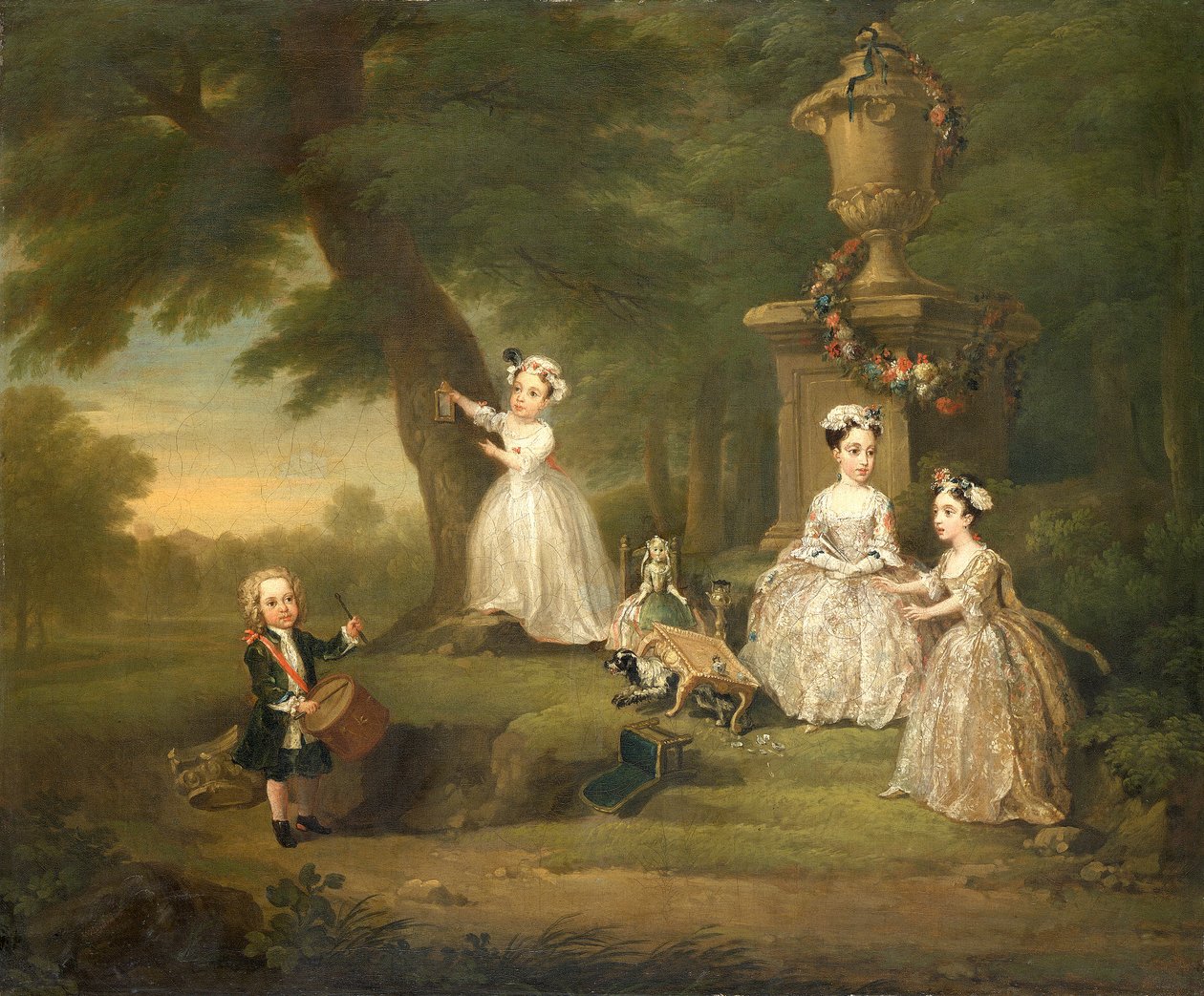 "Uma festa de chá para crianças", 1730 de William Hogarth