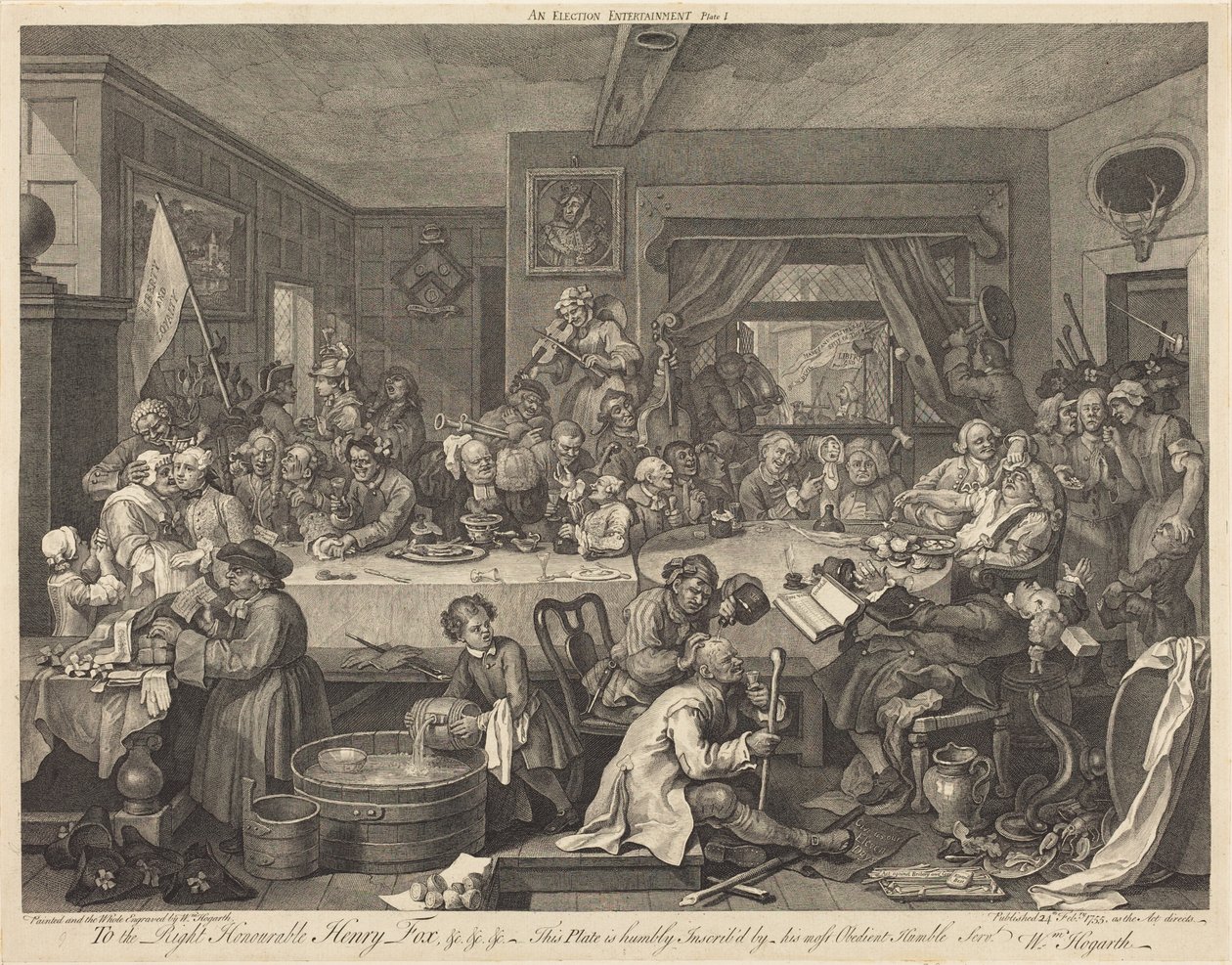 Um banquete eleitoral de William Hogarth