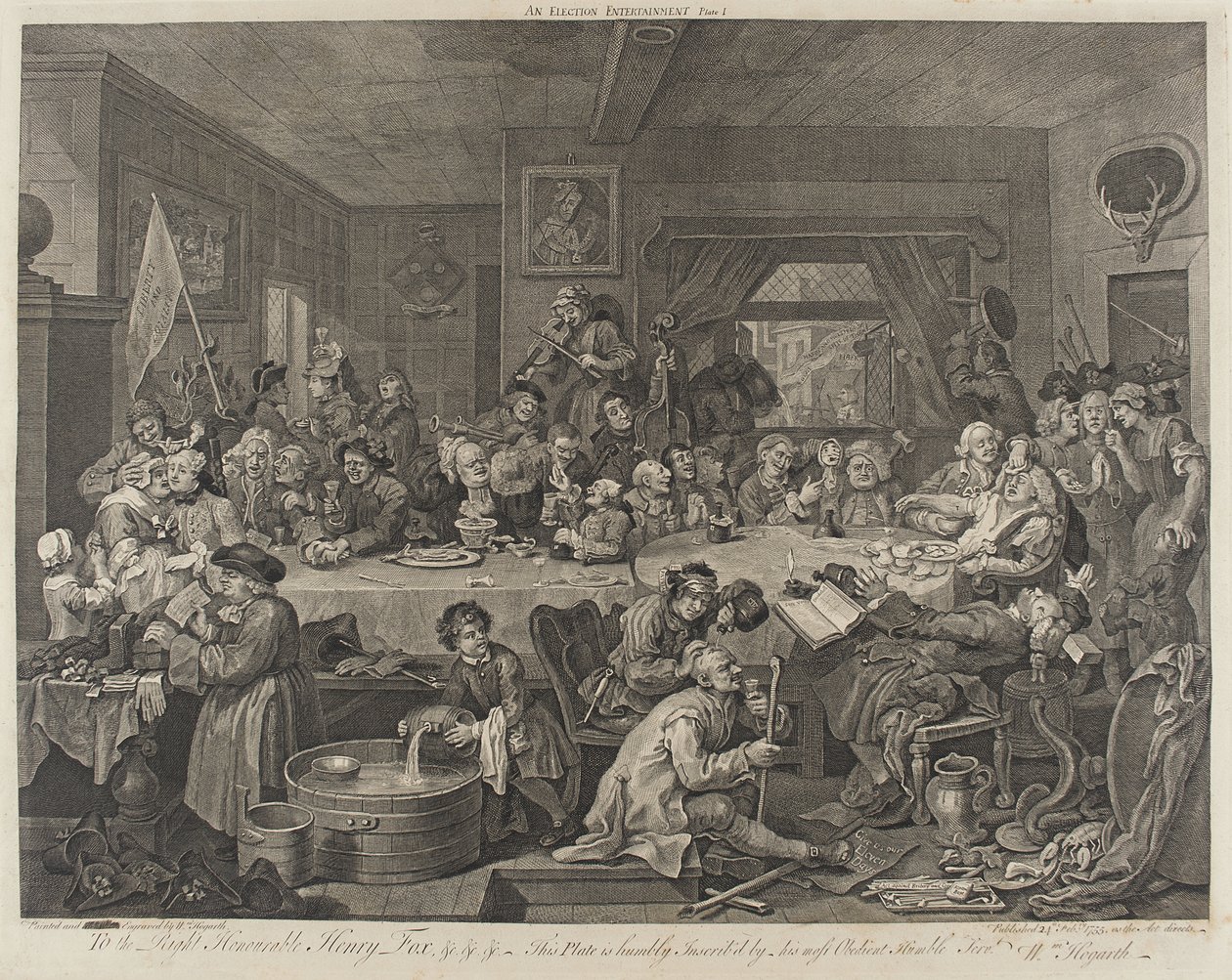 Um banquete eleitoral de William Hogarth