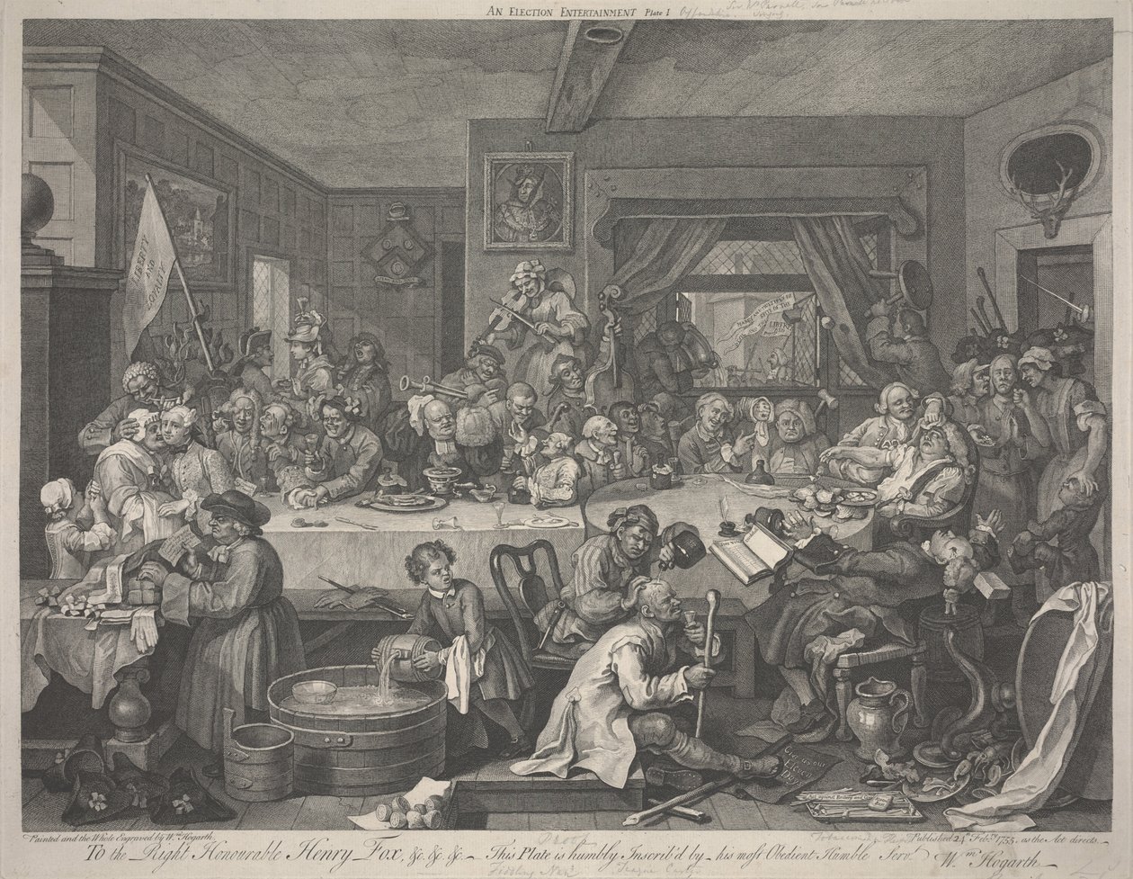 Um entretenimento eleitoral de William Hogarth