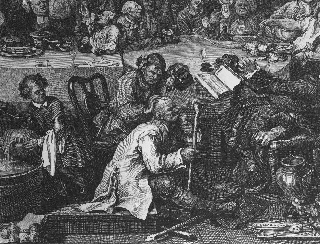 Um entretenimento de eleição, 1755 (detalhe de 396068) de William Hogarth