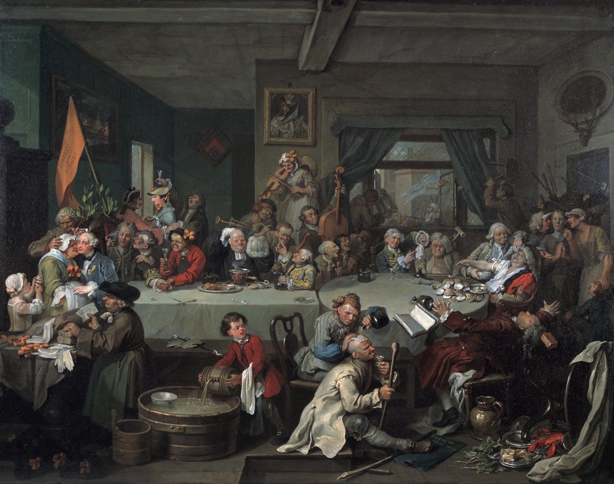 Um Entretenimento Eleitoral, 1755 de William Hogarth