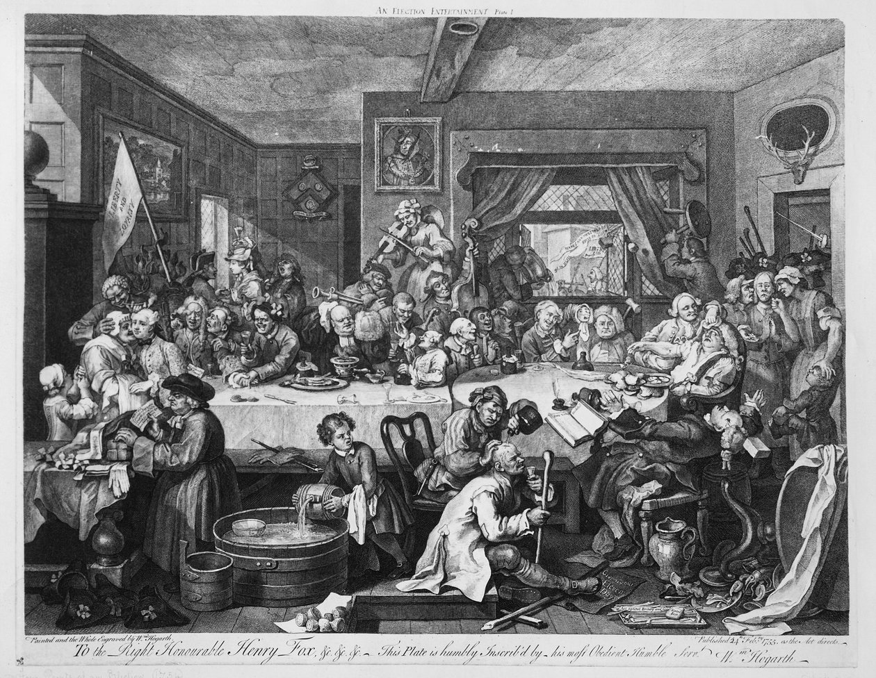 Um Entretenimento Eleitoral, 1755 de William Hogarth