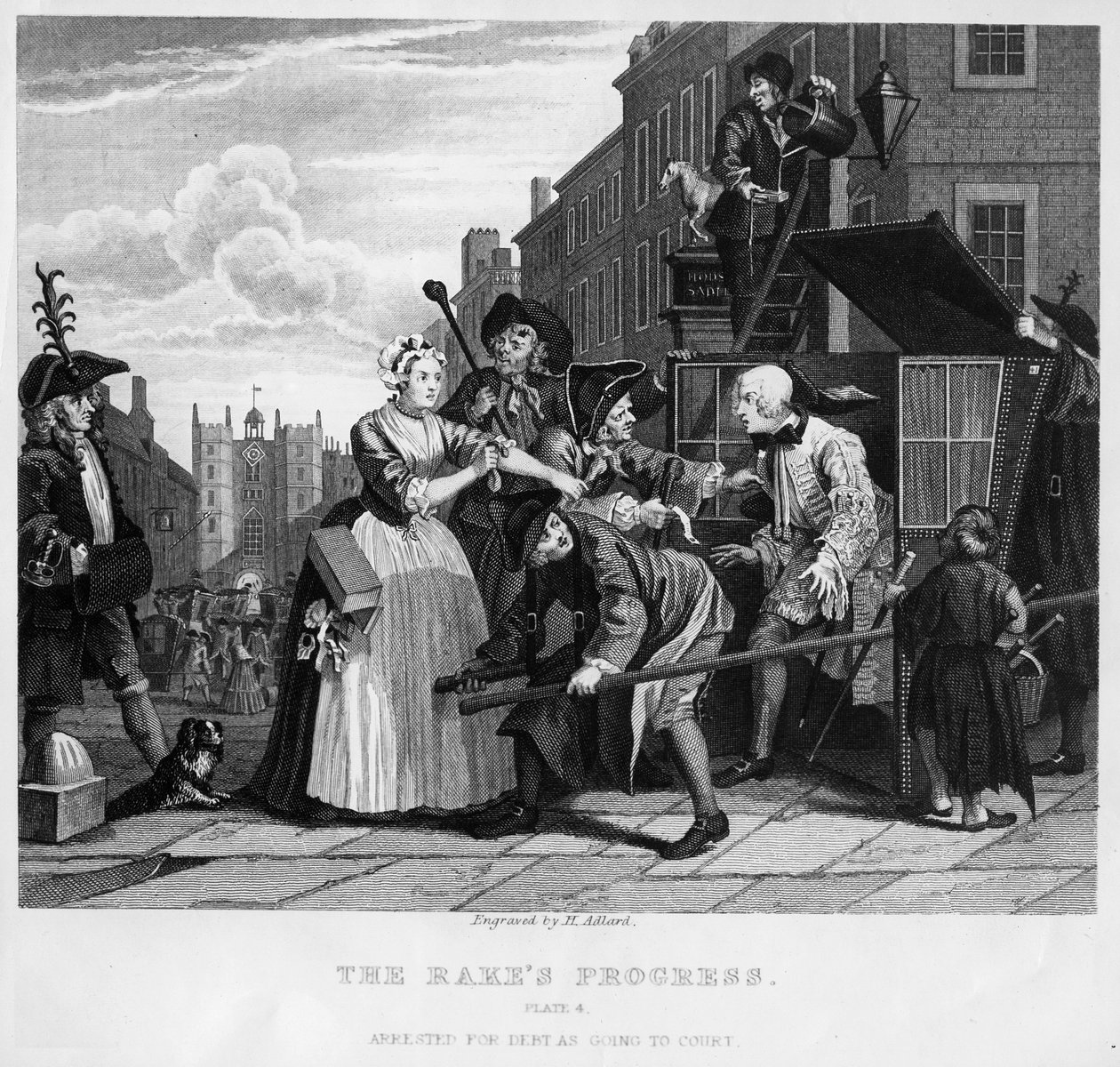 Preso por dívida, placa V de &39;A Rake&39;s Progress&39; de William Hogarth