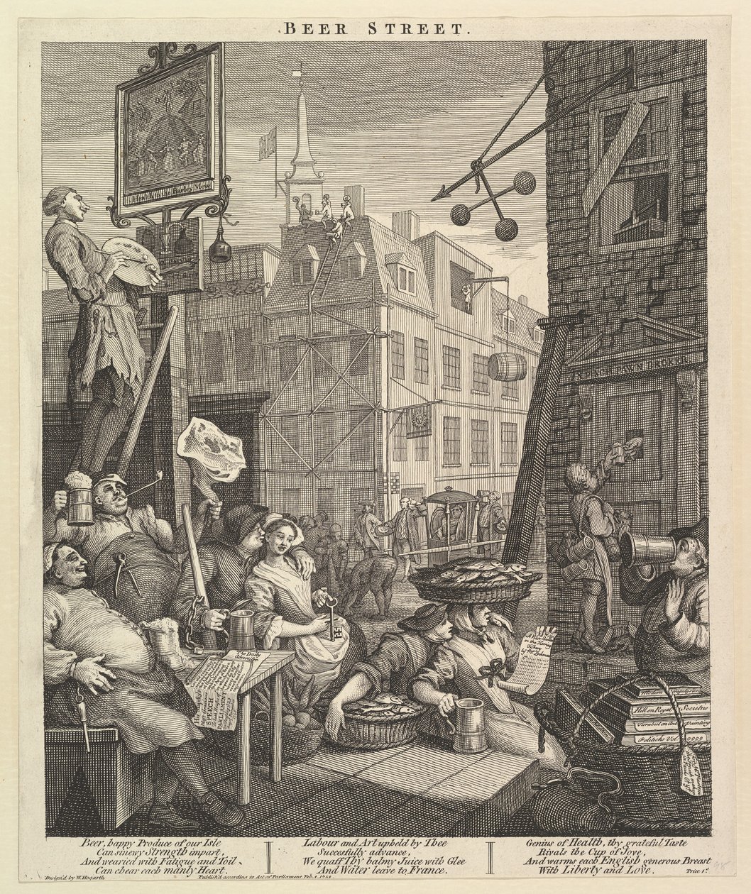 Beer Street, 4 de fevereiro de 1751. de William Hogarth
