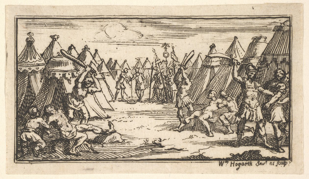 Quebrando as Pernas John Beaver, Castigos Militares Romanos, 1725, após 1725. de William Hogarth