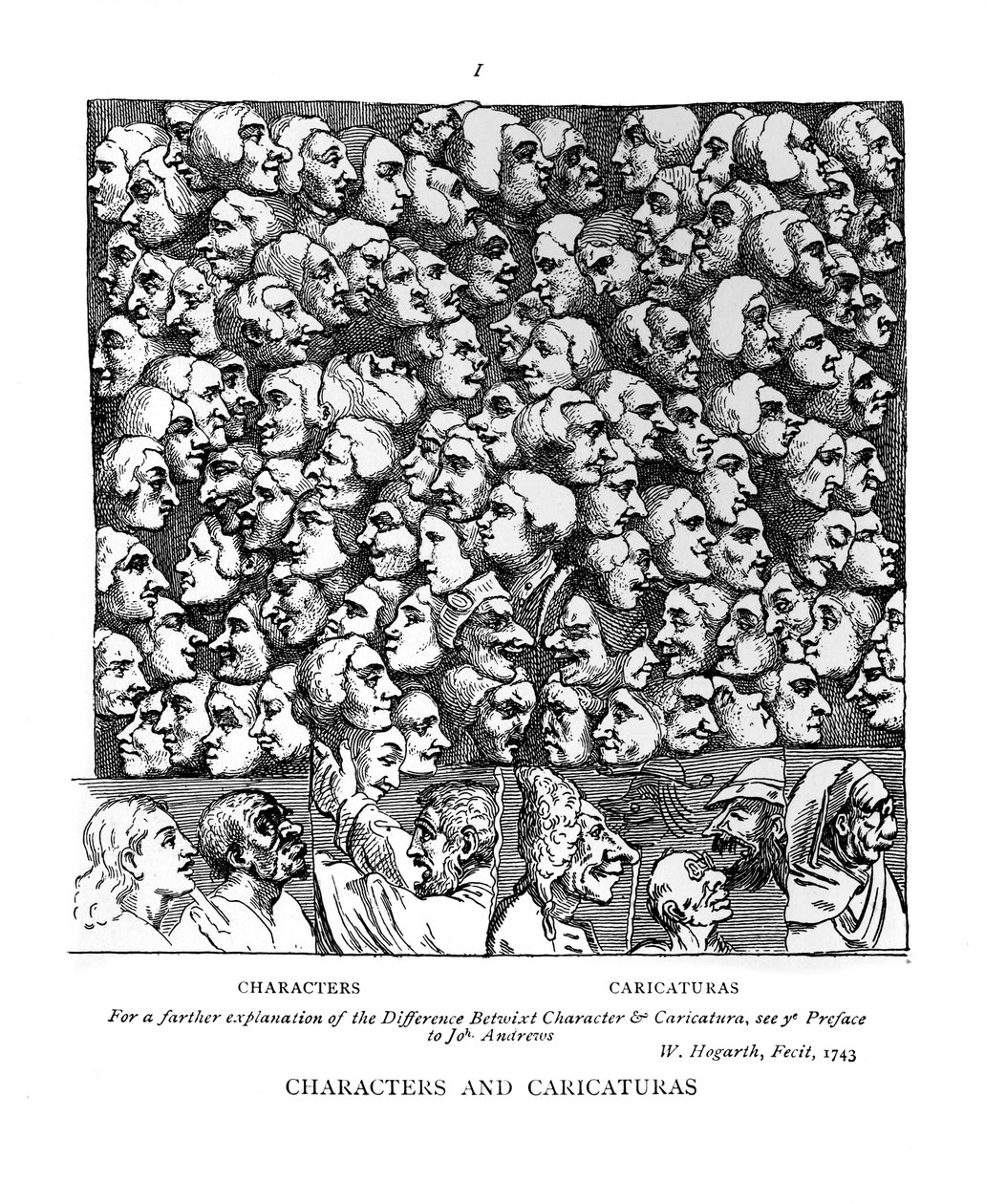 Personagens e Caricaturas, 1743 de William Hogarth