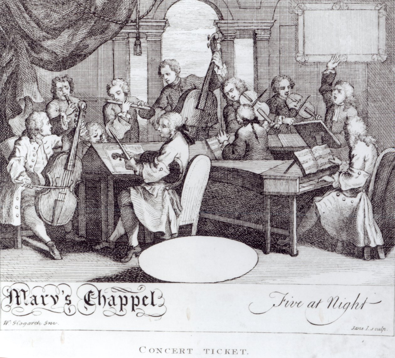Bilhete de Concertos para a Capela de Maria de William Hogarth