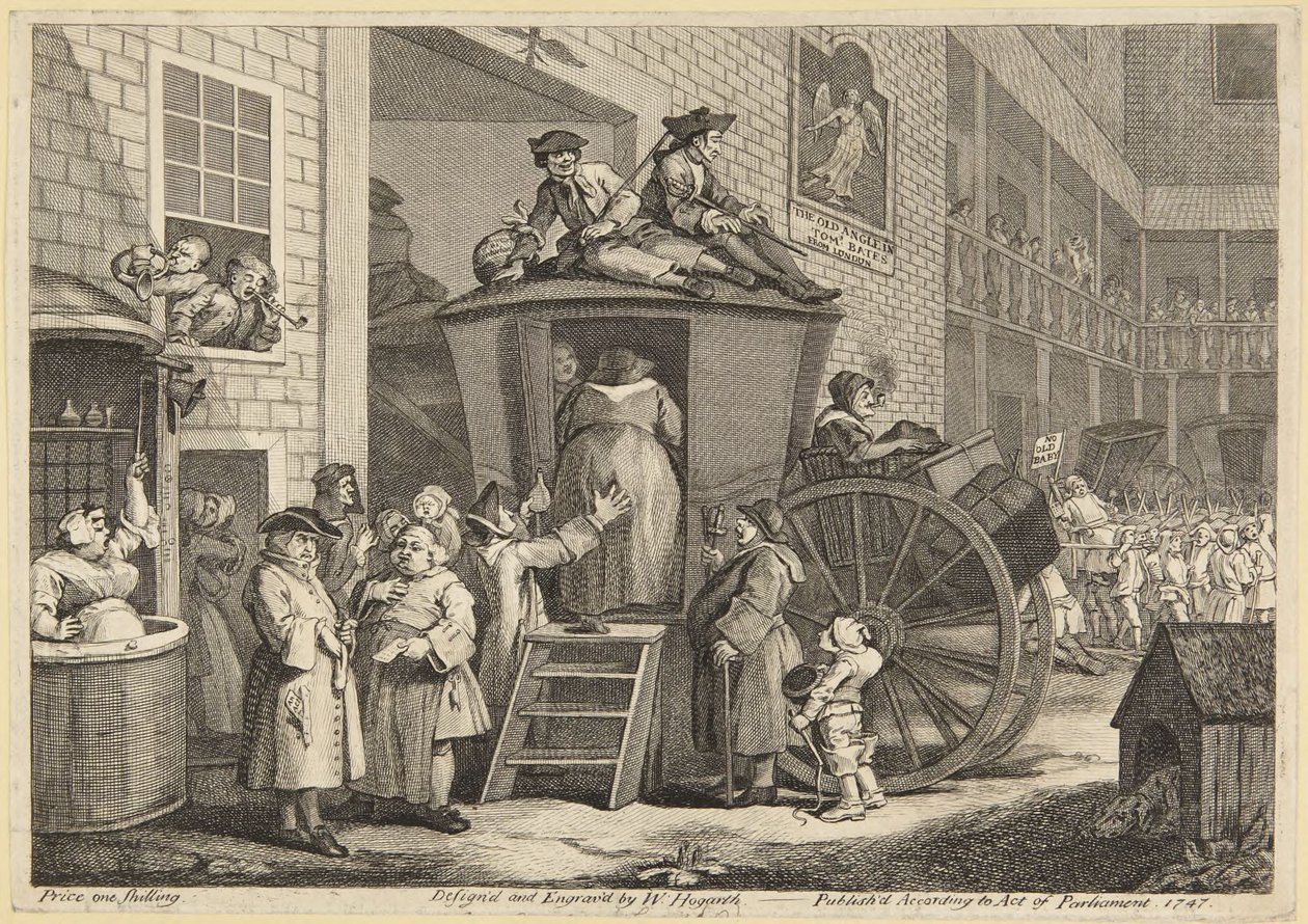 Pátio de uma estalagem rural de William Hogarth
