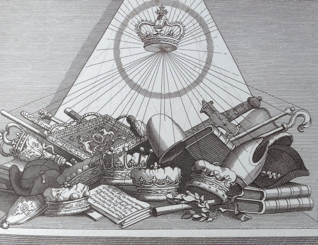 Coroa, Mitres, Maces, Etc de William Hogarth