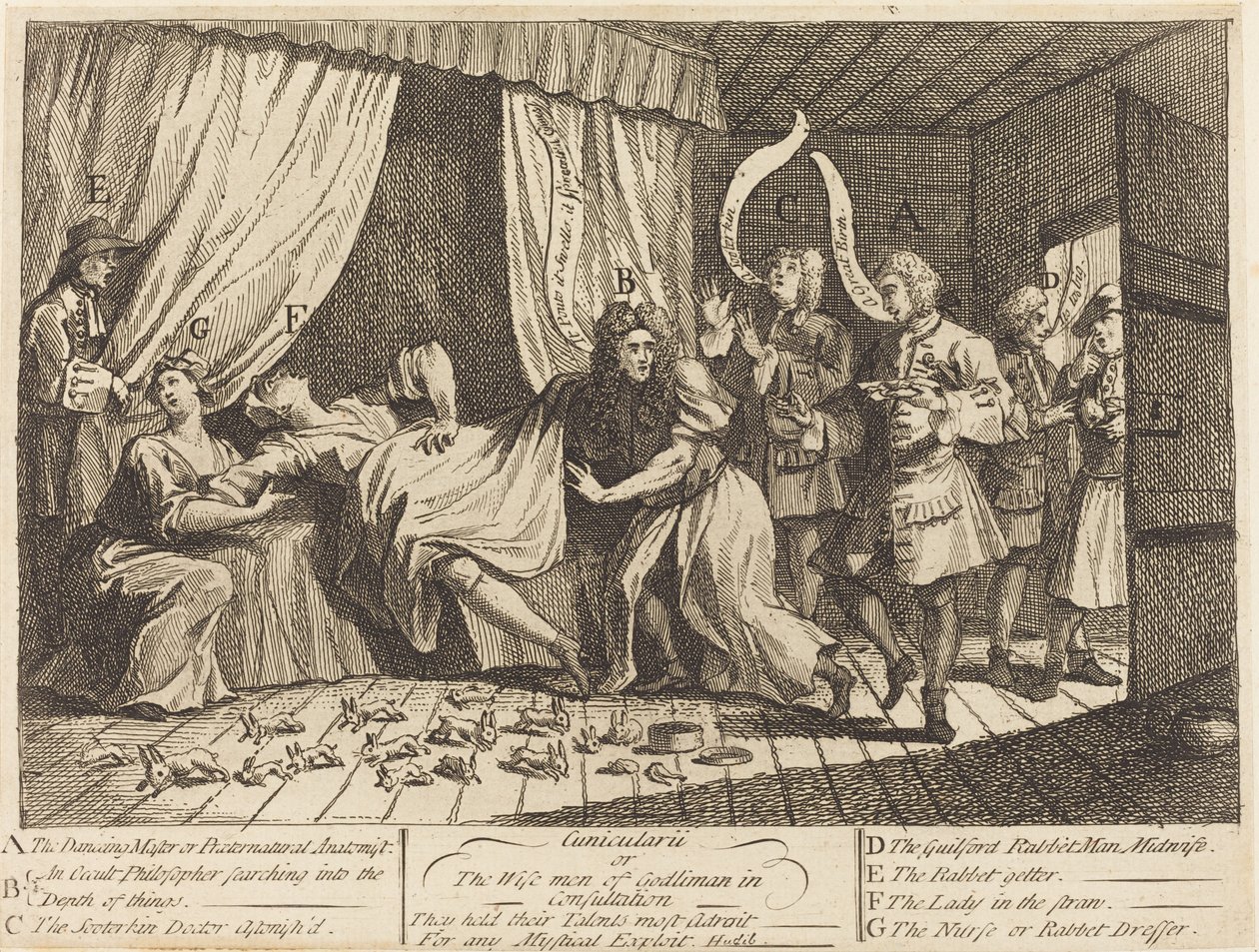 Cunicularii, ou Os Sábios de Godliman em Consulta de William Hogarth