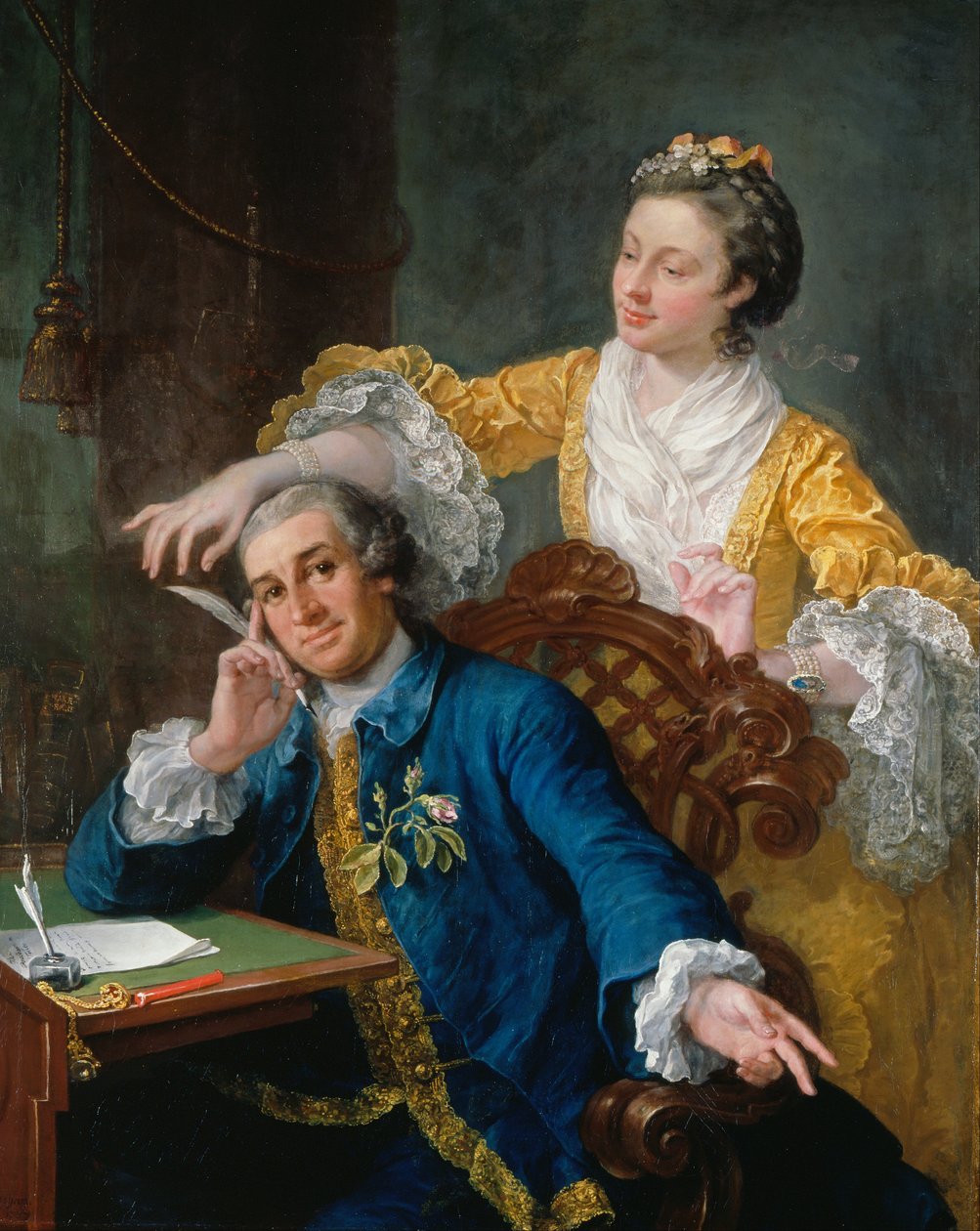 David Garrick (1717-79) com a sua mulher Eva-Maria Veigel, «La Violette» ou «Violetti» (1725 - 1822) de William Hogarth