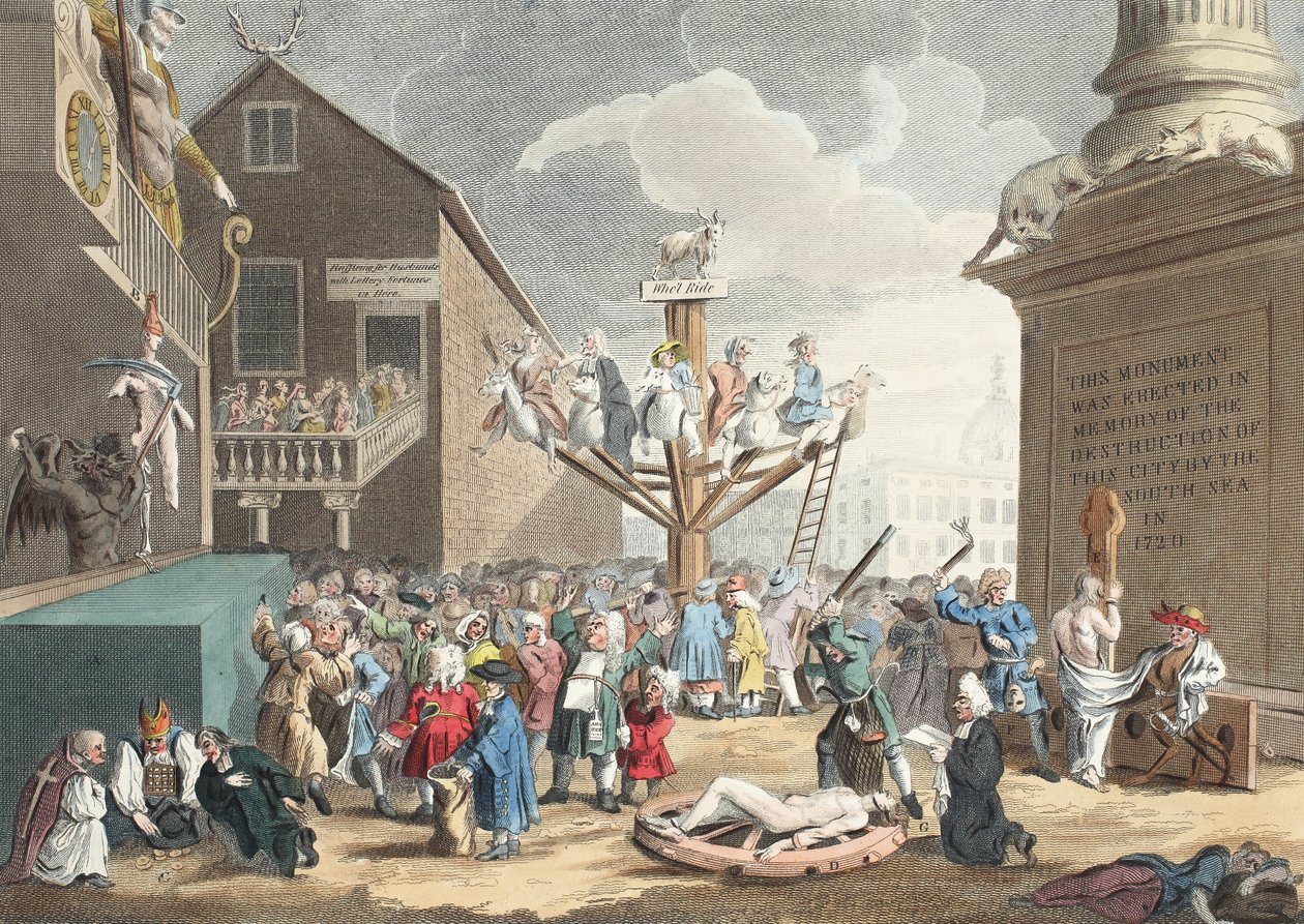 Impressão Emblemática do Mar do Sul, ilustração de "Hogarth Restored": A obra integral do célebre William Hogarth, re-gravada por Thomas Cook