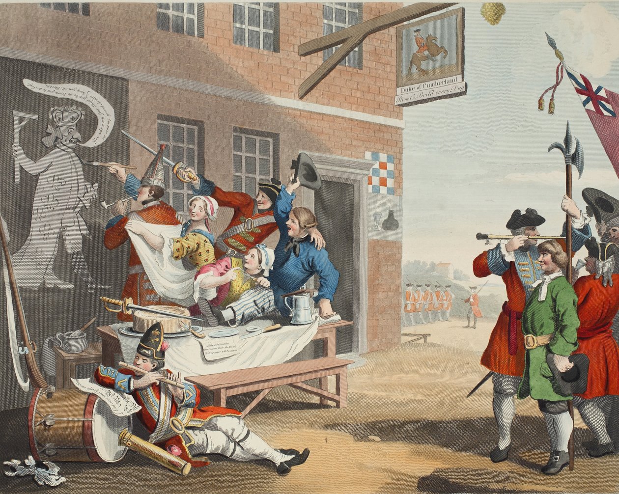 Inglaterra, ilustração de &39;Hogarth restaurado: as obras inteiras do célebre William Hogarth, re-gravado por Thomas Cook&39;, pub. 1812 (gravura colorida à mão) de William Hogarth