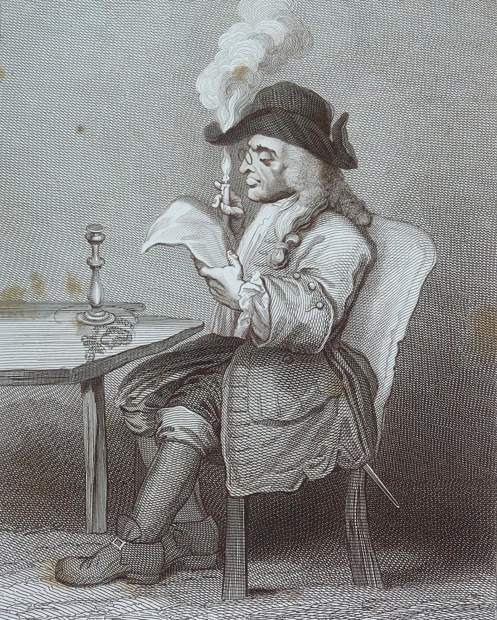 Gravura intitulada "O Político", de William Hogarth de William Hogarth