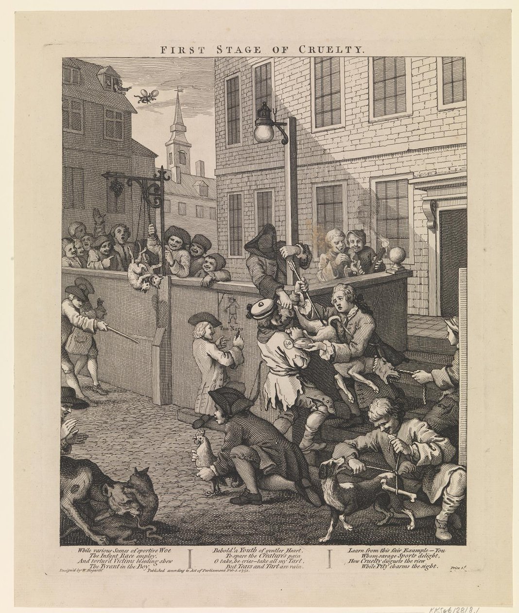 Primeiro Estágio da Crueldade de William Hogarth