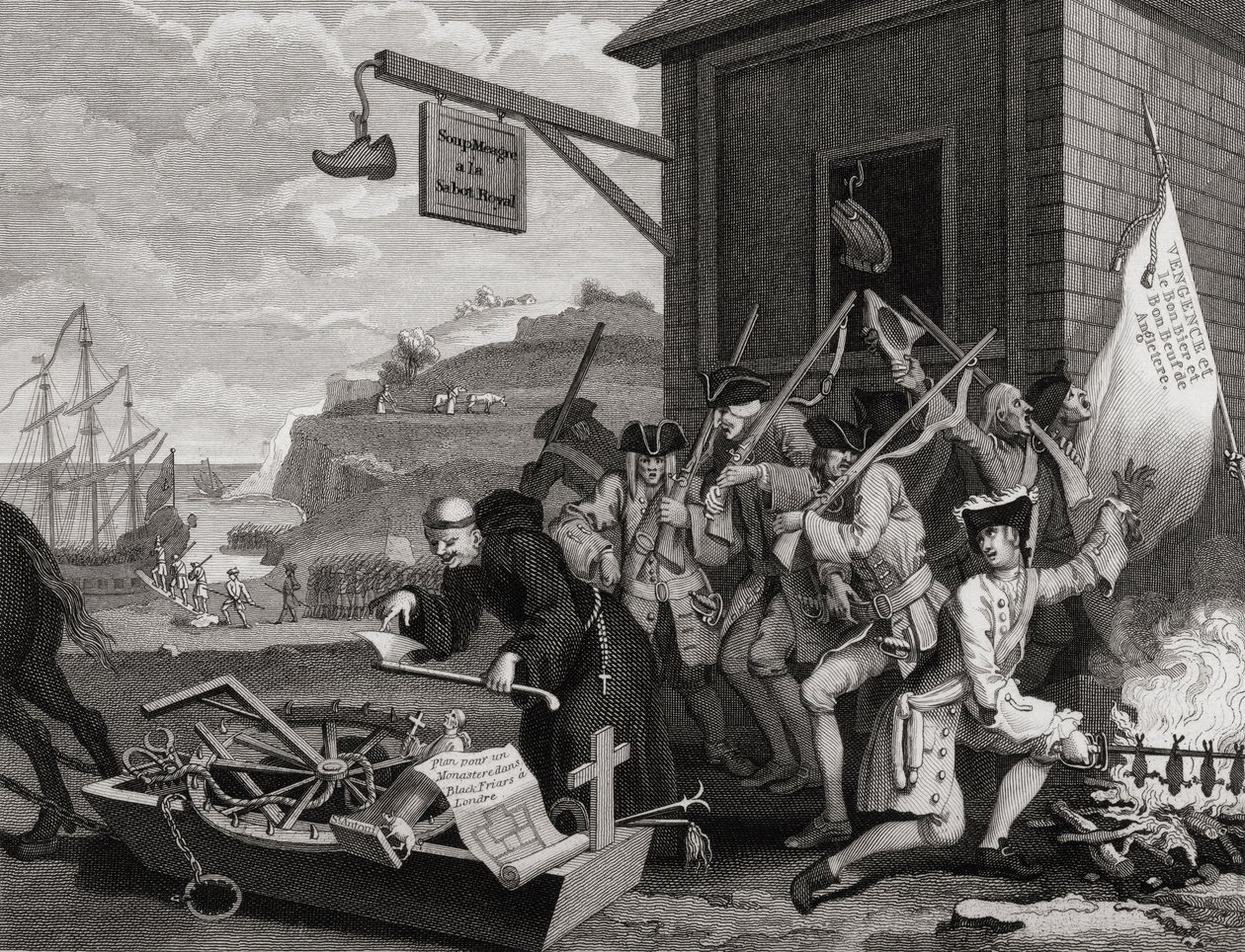 França, gravada por C. Armstrong, de "The Works of Hogarth", publicada em 1833 de William Hogarth