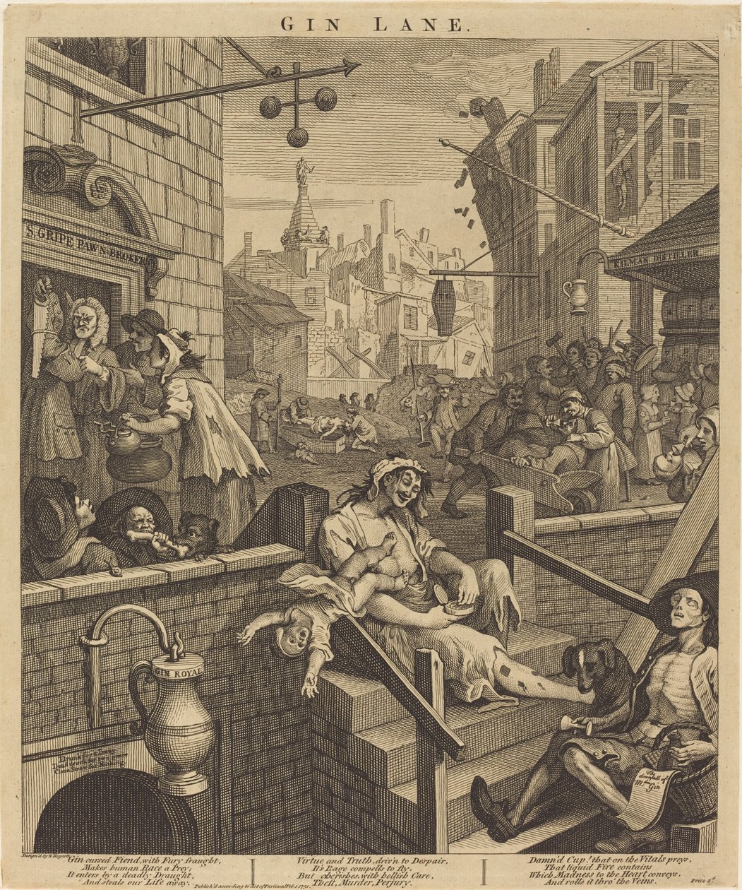 Gin Lane de William Hogarth