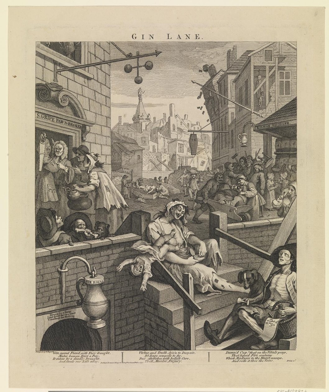 Gin Lane de William Hogarth