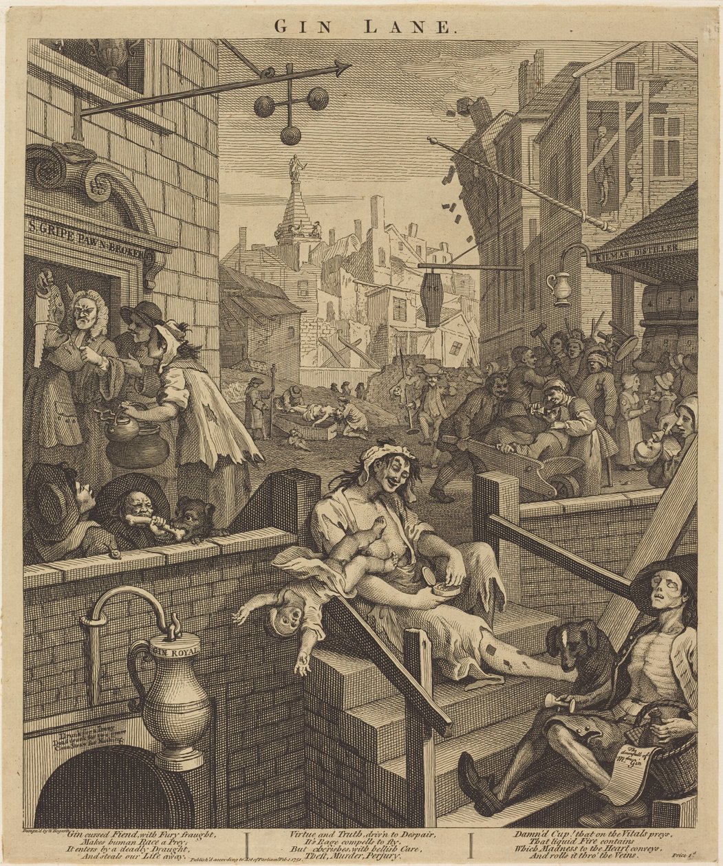 Gin Lane de William Hogarth