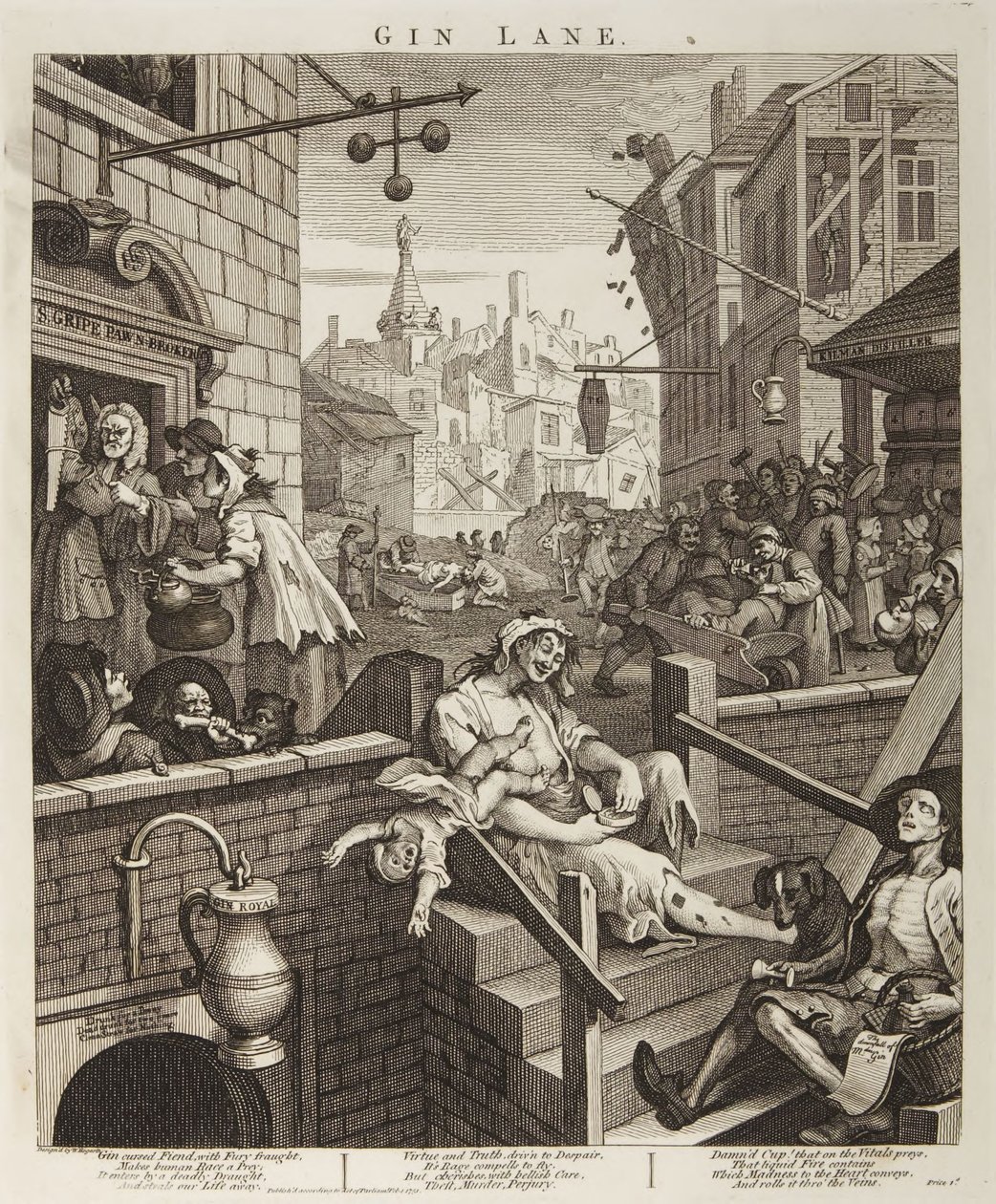 Gin Lane de William Hogarth