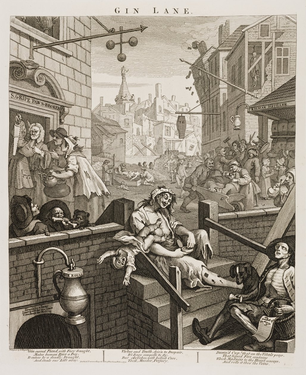 Gin Lane de William Hogarth