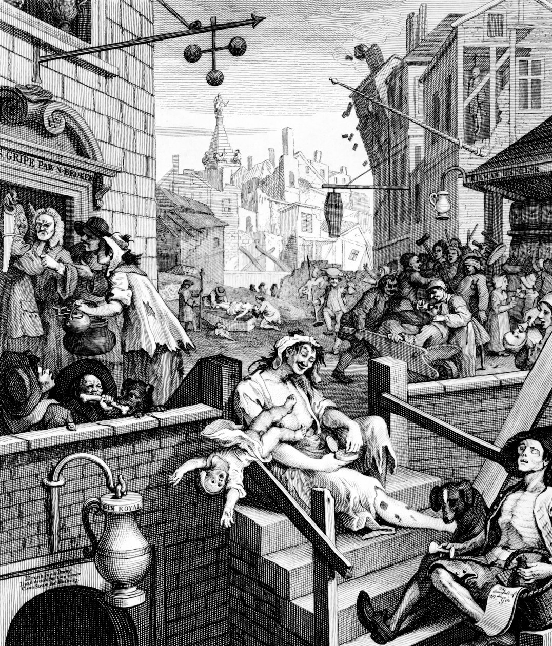 Gin Lane de William Hogarth
