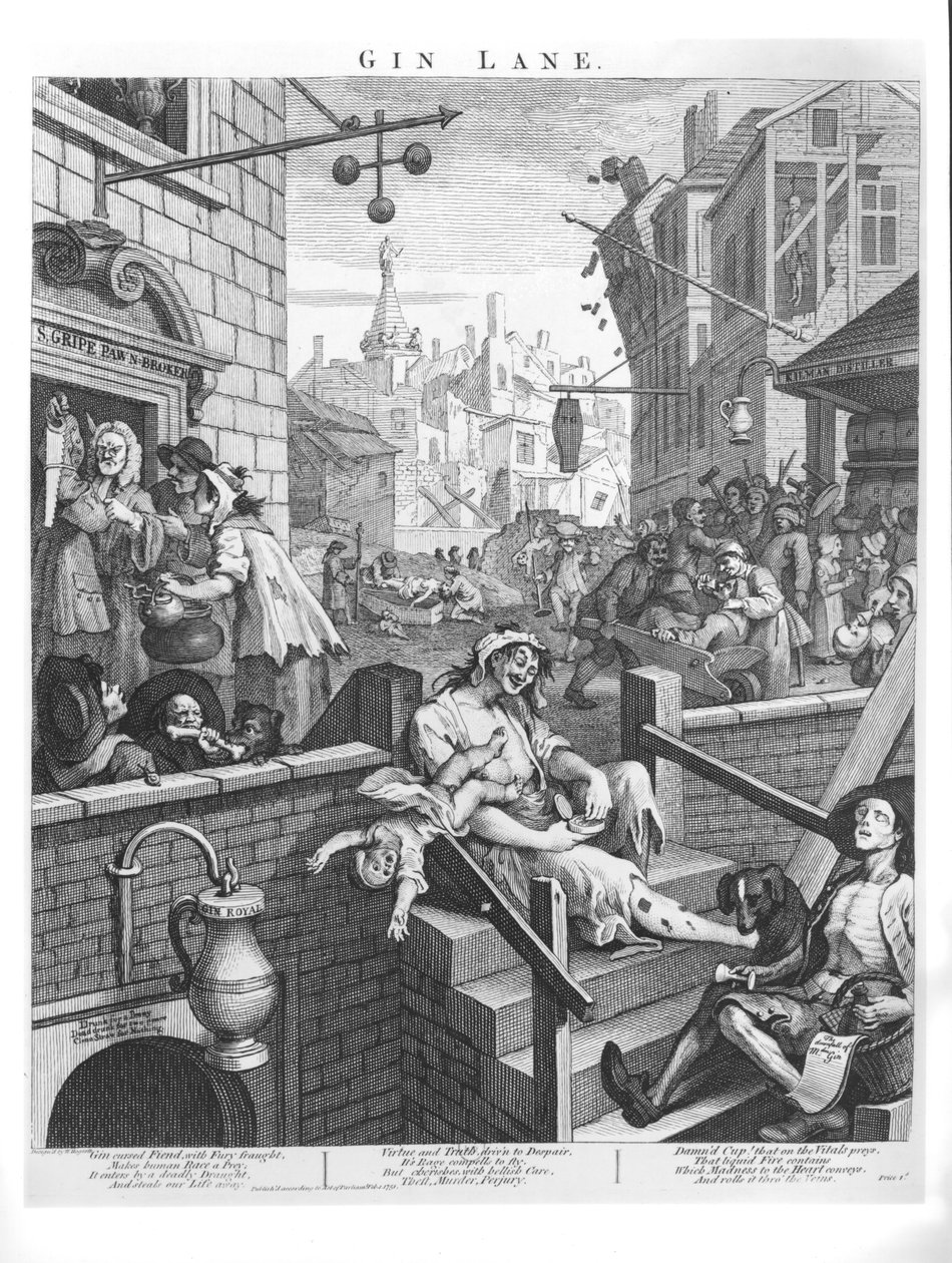 Gin Lane, 1751 de William Hogarth