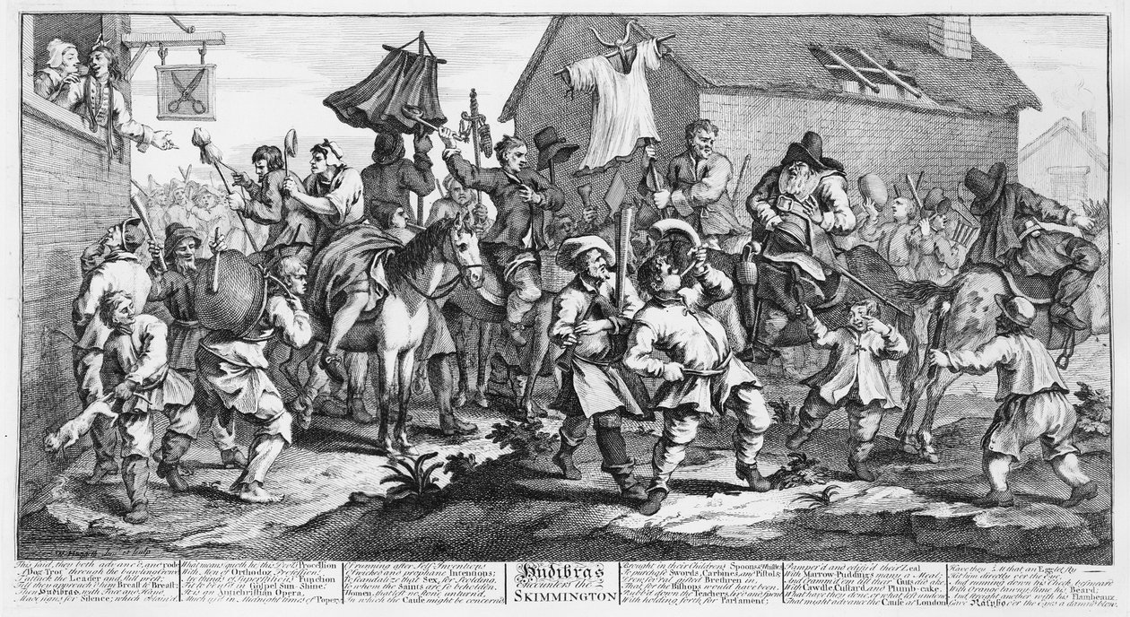 Hudibras Encontra o Skimmington, de &39;Hudibras&39;, de Samuel Butler, 1726 de William Hogarth