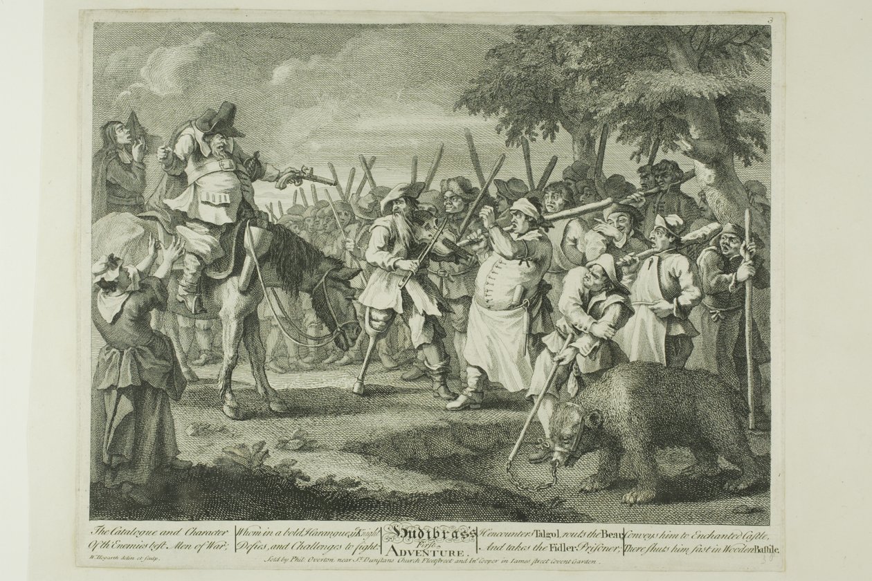 A primeira aventura de Hudibras, prato três de Hudibras de William Hogarth