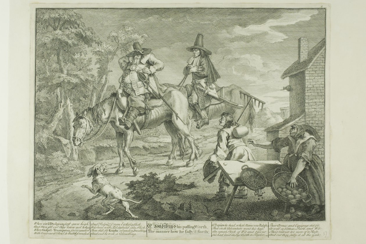 Hudibras Sallying Forth, placa dois de Hudibras de William Hogarth