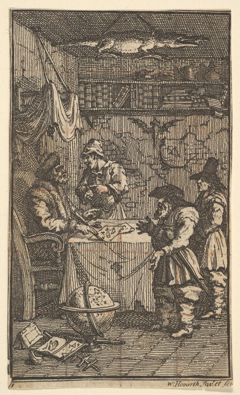Hudibras Visitando Sidrophel Dezessete Ilustrações Pequenas para Samuel Butlers Hudibras ..., 1721-26. de William Hogarth