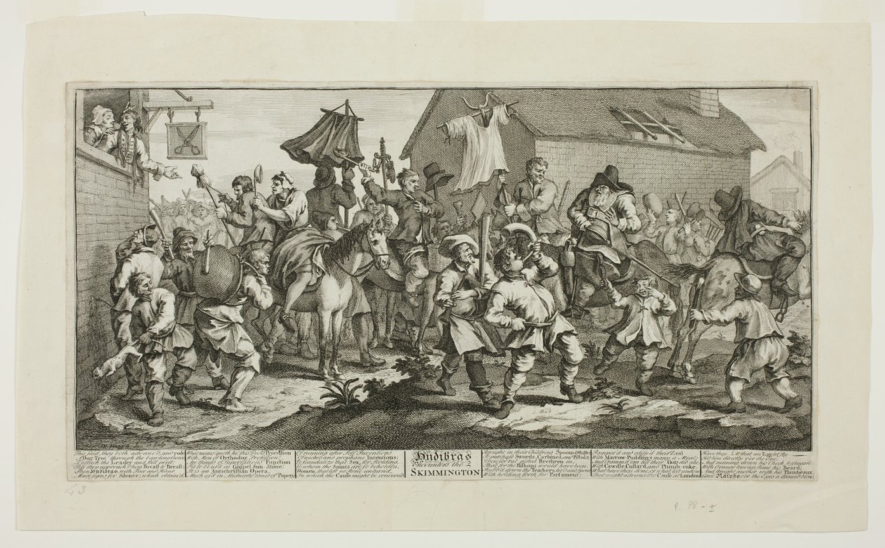 Hudibras e o Skimmington, prato sete de Hudibras de William Hogarth