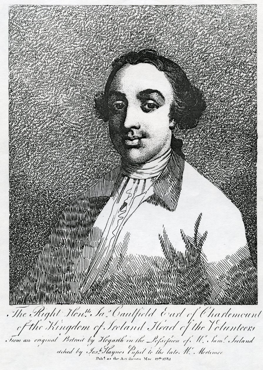James Caulfield, 1º Conde de Charlemont, gravado por Joseph Haynes, 1782 de William Hogarth