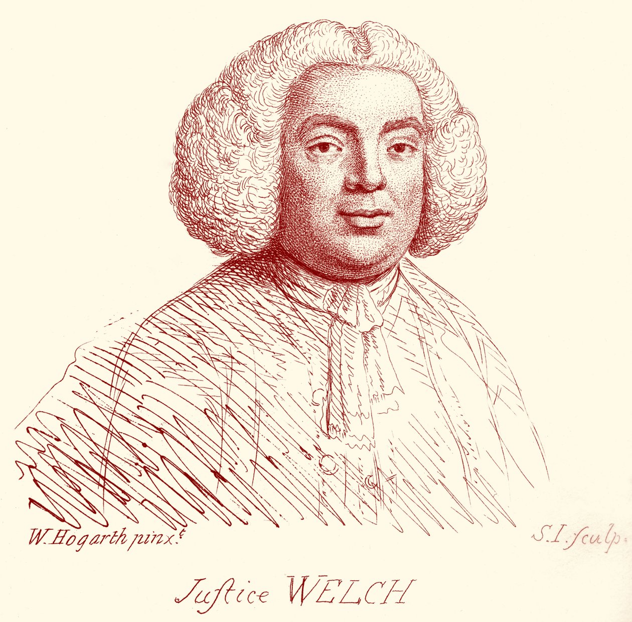 Justice Welch - retrato de William Hogarth de William Hogarth