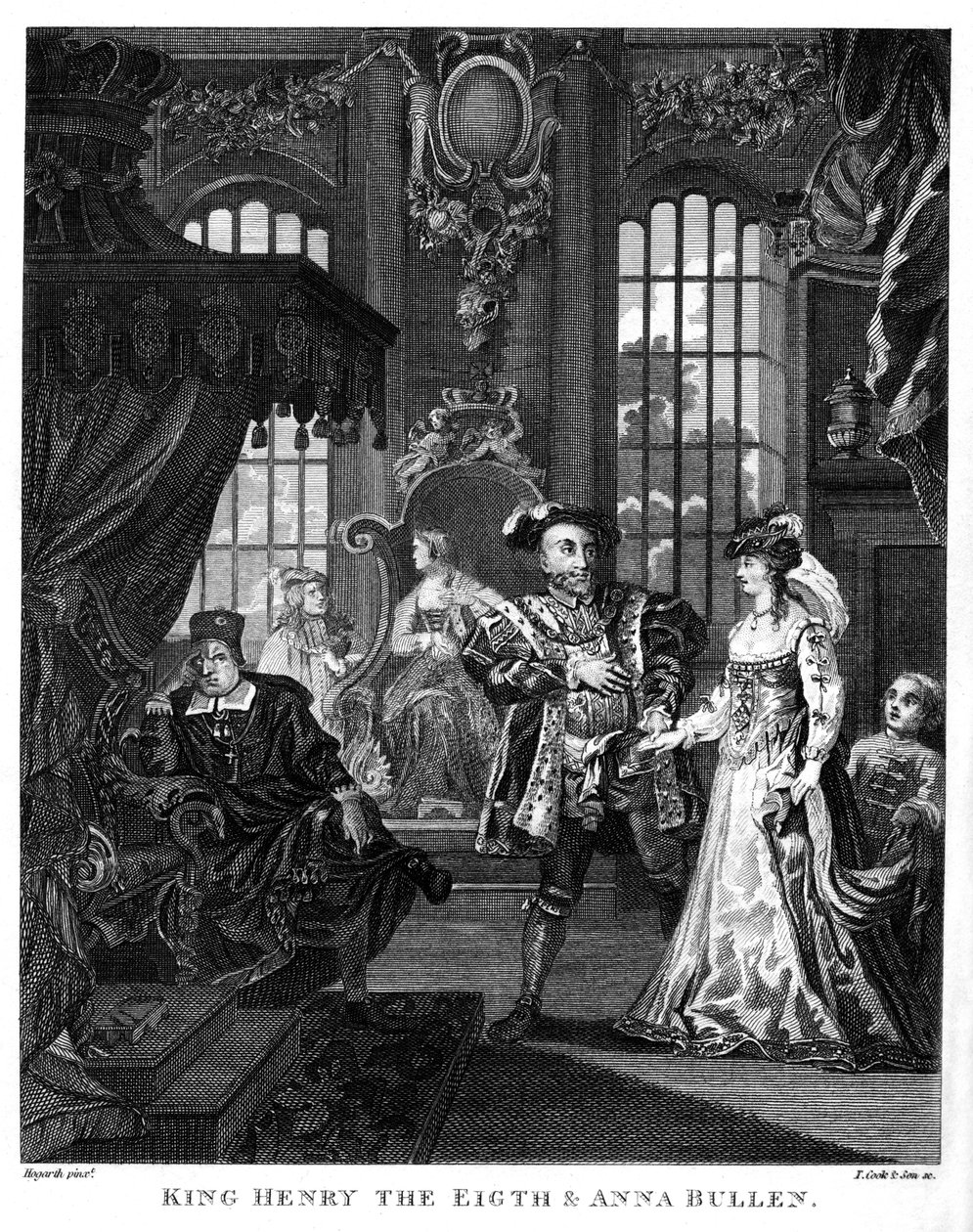 Rei Henrique VIII e Ana Bolena por William Hogarth de William Hogarth