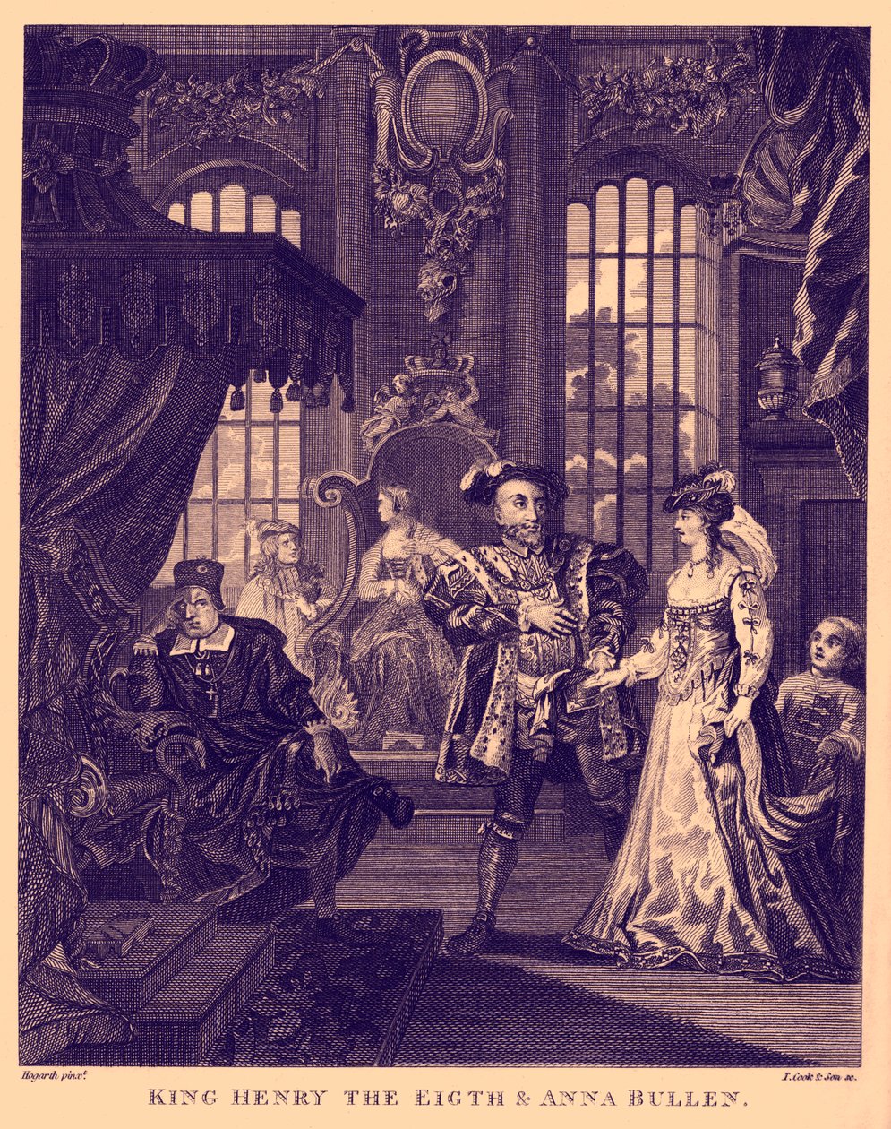 O Rei Henrique VIII e Ana Bolena por William Hogarth de William Hogarth
