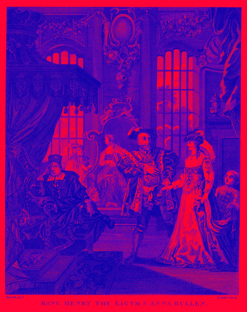 O Rei Henrique VIII e Ana Bolena por William Hogarth de William Hogarth