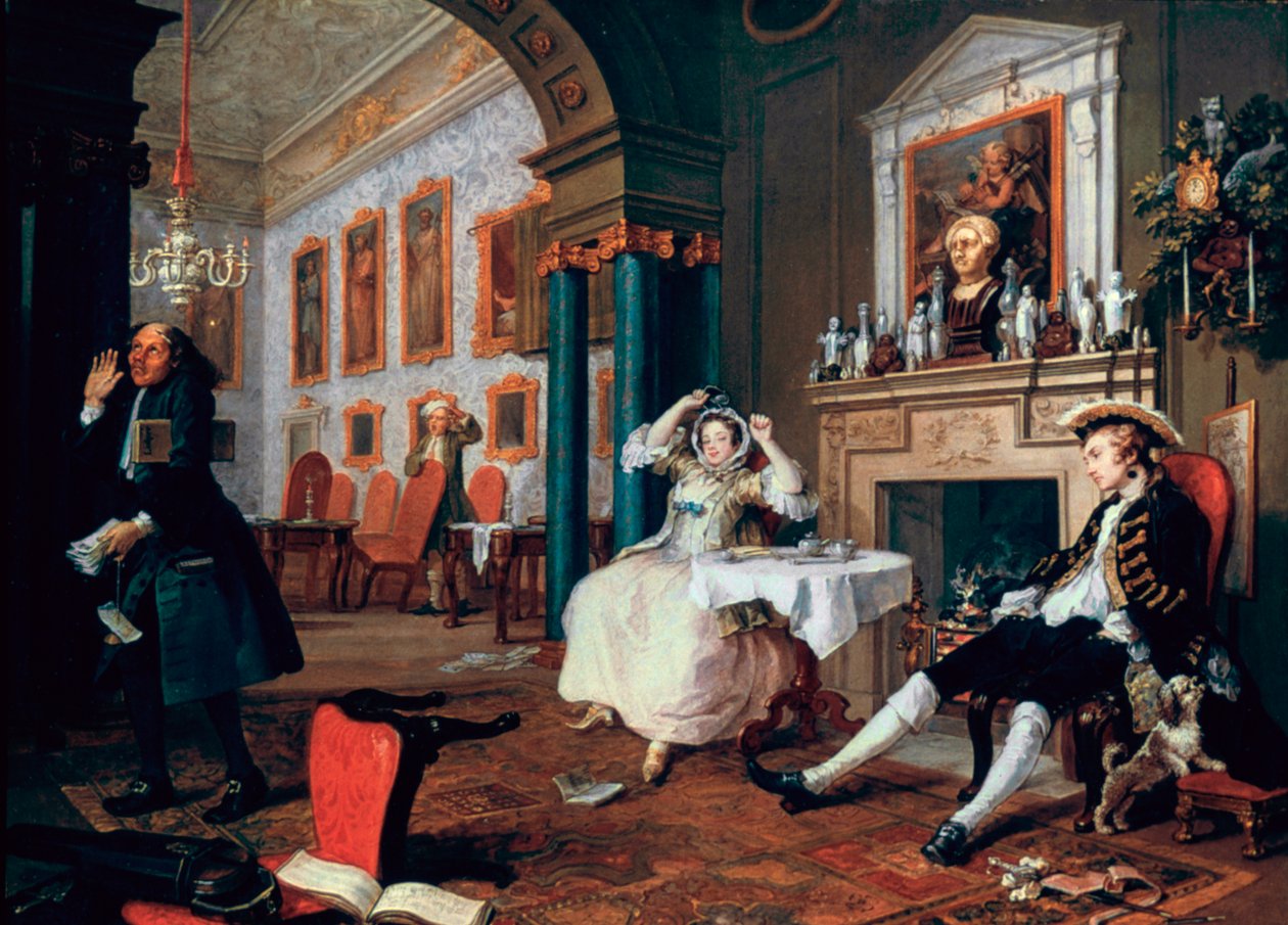 Casamento A-la-Mode: 2. O Tete a Tete, 1743 de William Hogarth