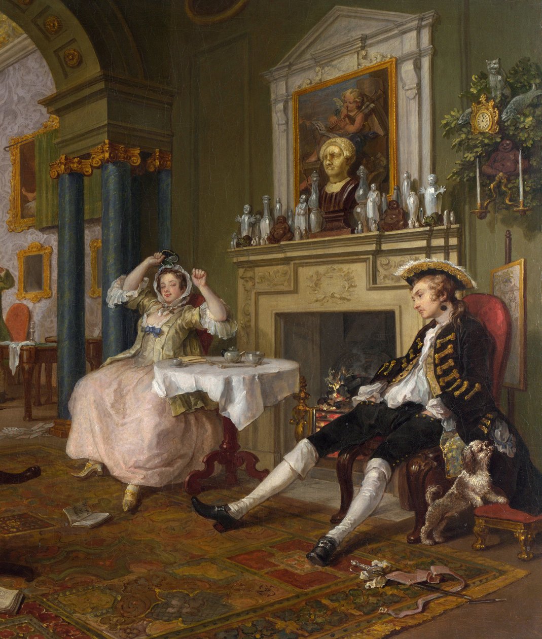 Casamento a la Modo: II - O Tete a Tete, c.1743 (detalhe de 4395) de William Hogarth