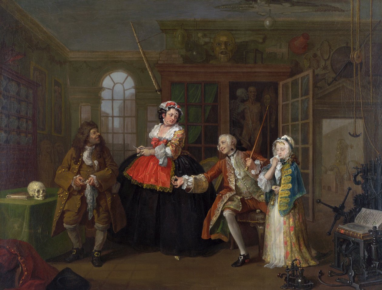 Modo de casamento a la: III - A inspeção, c.1743 (óleo sobre tela) de William Hogarth
