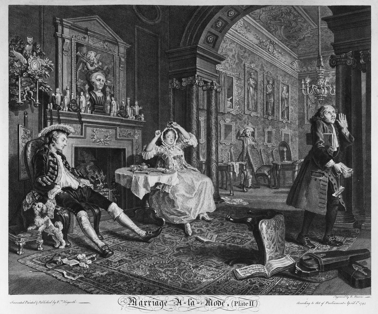 Casamento De Moda, Placa II, O Headshot, 1745 de William Hogarth