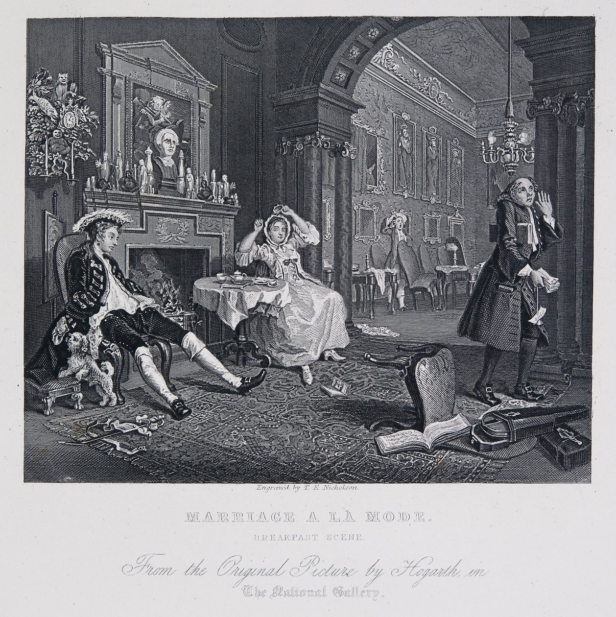 Casamento à la Mode: Cena do pequeno-almoço de William Hogarth
